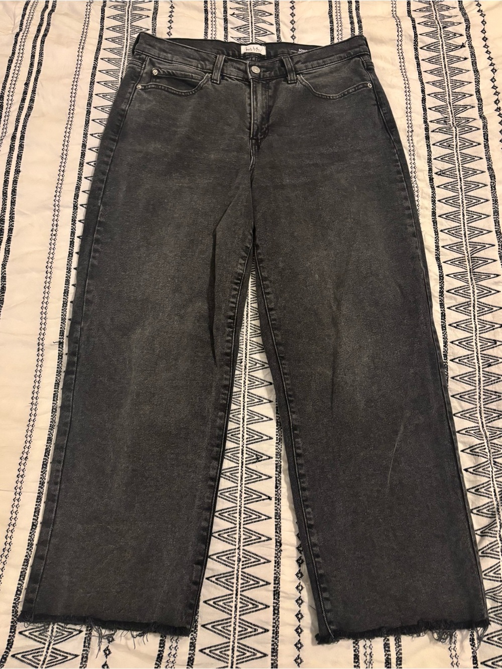 Nicole Miller Washed Charcoal Wide-Leg Jeans